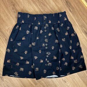 Madewell Navy Corduroy Wide Elastic Waist Mini Skirt EUC Medium